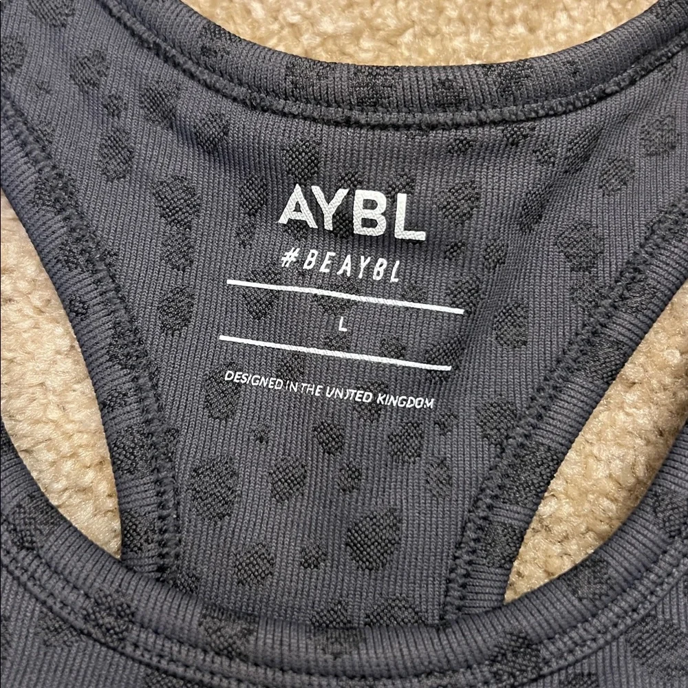 AYBL Evolve Speckle Seamless Charcoal Leopard Print Activewear Set Medium Large - Picture 5 of 11